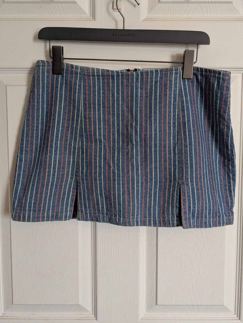 Vintage Striped Denim Mini Skorts